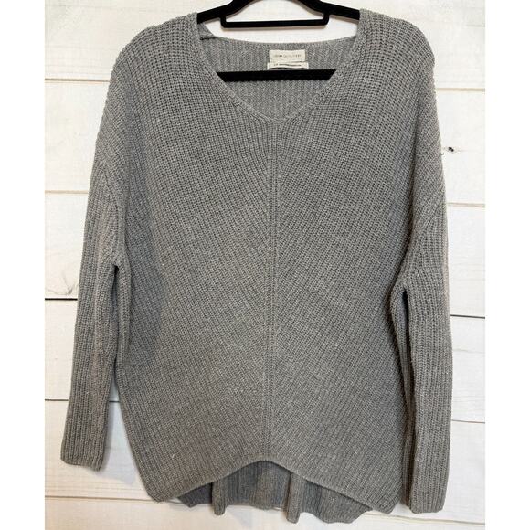 Urban Outfitters Gray Sweater Sz SM Ribbed Oversized Boho Chic - Picture 1 of 5